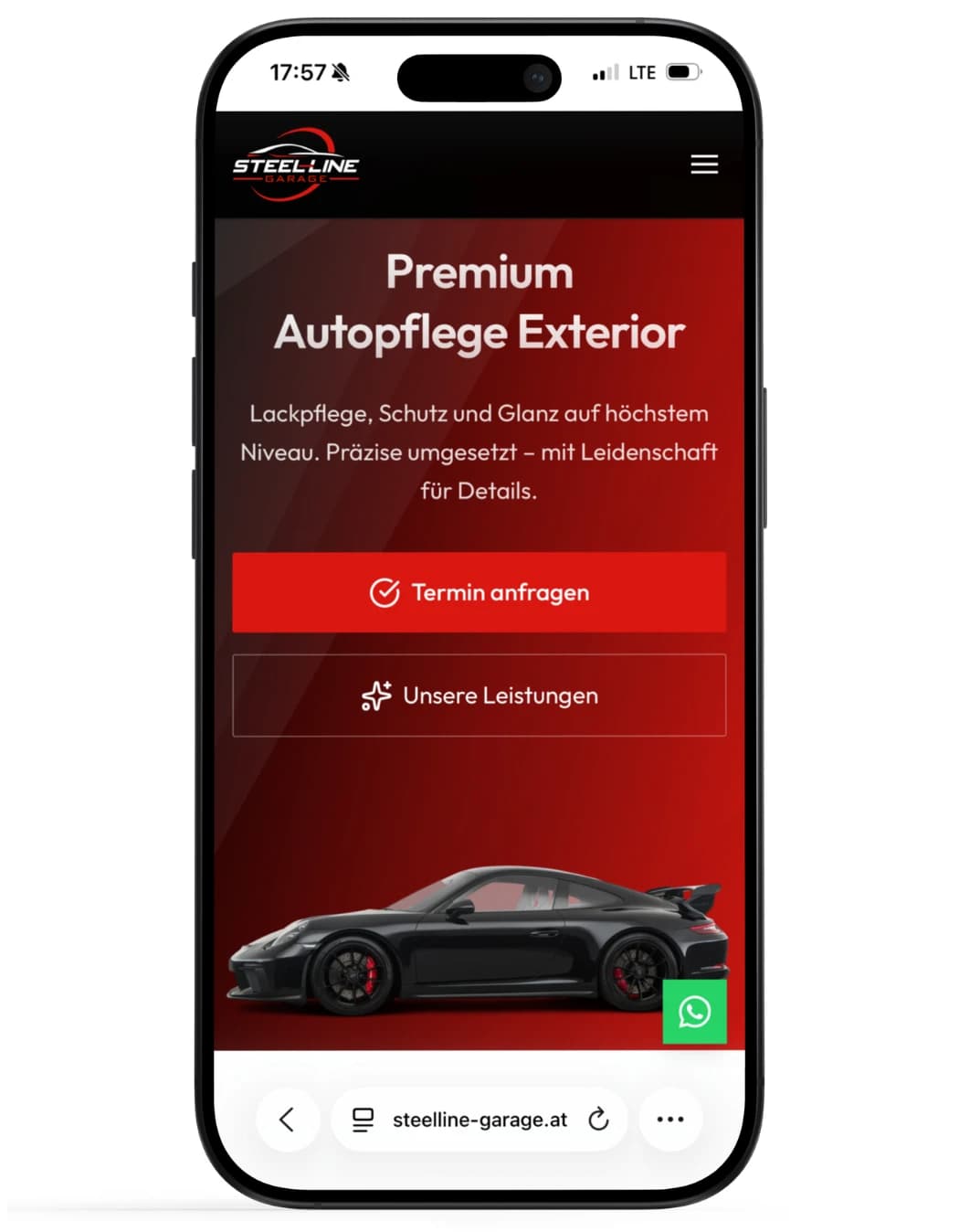 Mockup der Website von Steel-Line Garage
